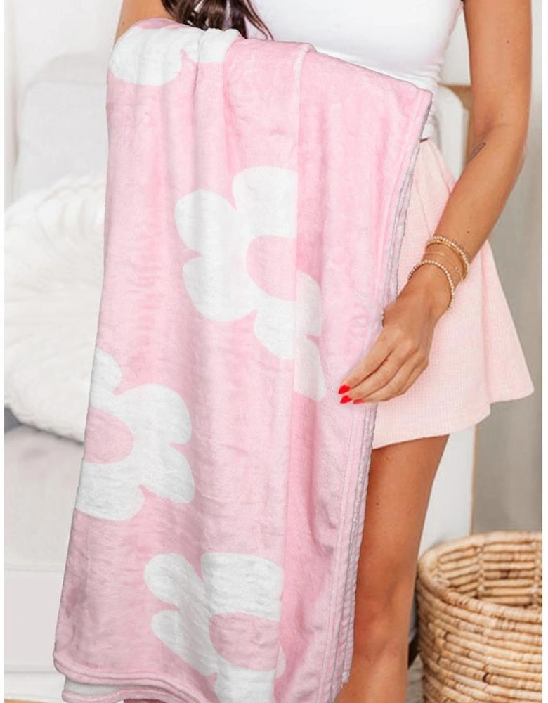 Pink Floral Pattern Square Blanket 76*63cm
