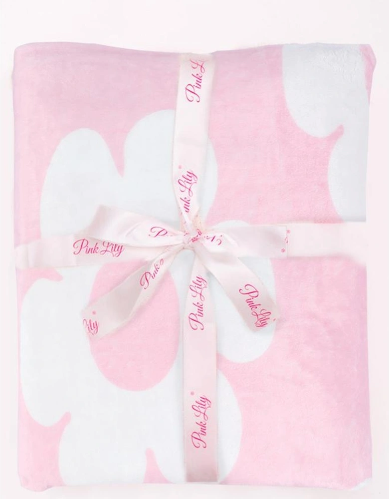 Pink Floral Pattern Square Blanket 76*63cm
