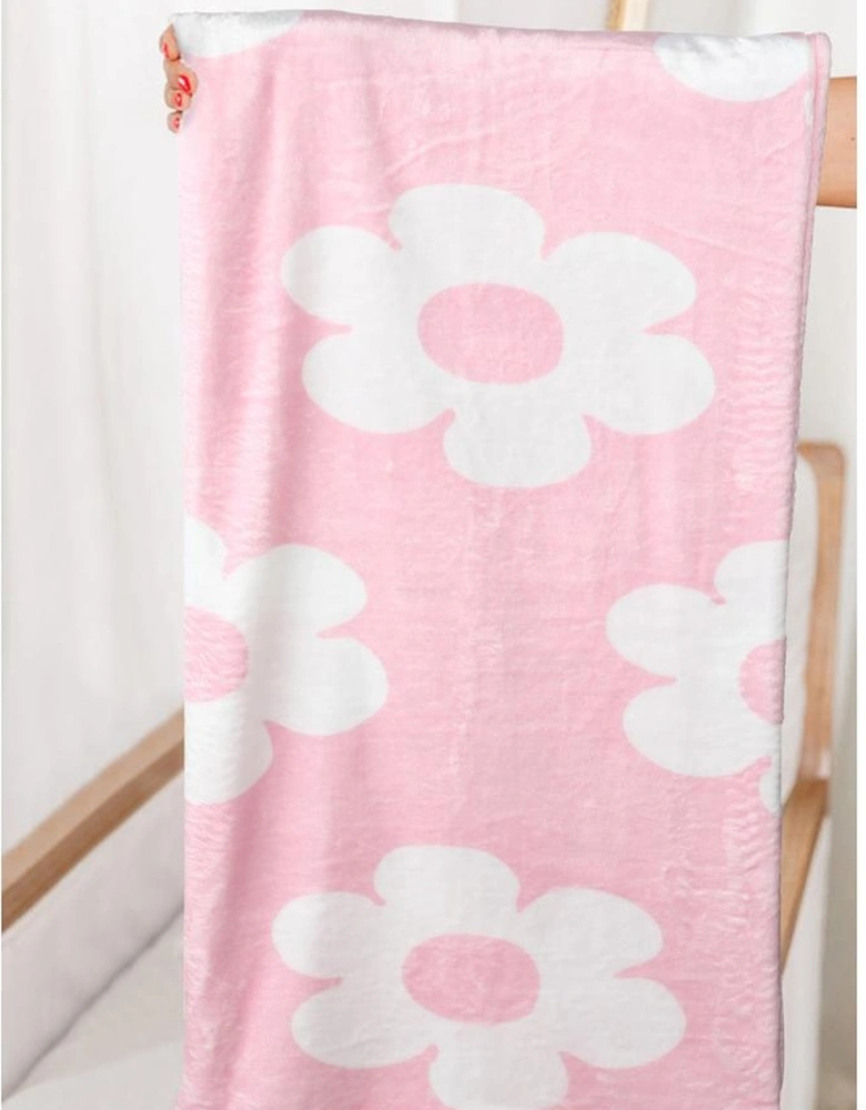 Pink Floral Pattern Square Blanket 76*63cm