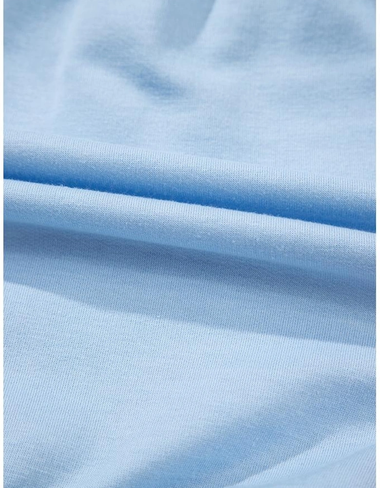 Beau Blue Color Block Stripes Elastic High Waist Active Shorts