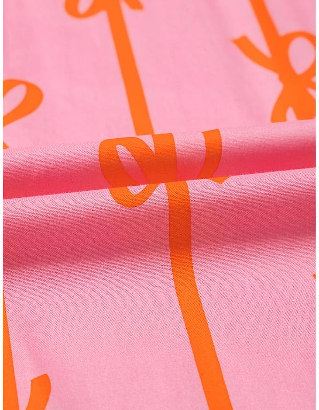 Pink Bowknot Striped Printed Bubble Sleeve Buttoned Belted Mini Dress