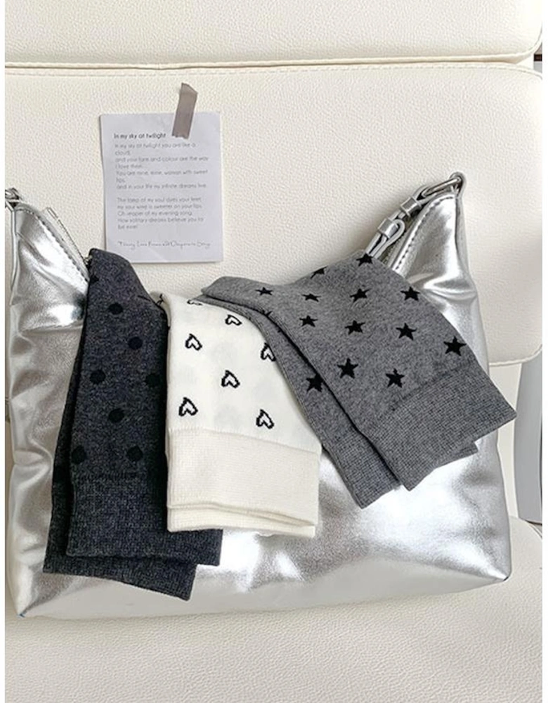 Azura Exchange Black Bow Knots Ribbed Edge Crew Socks