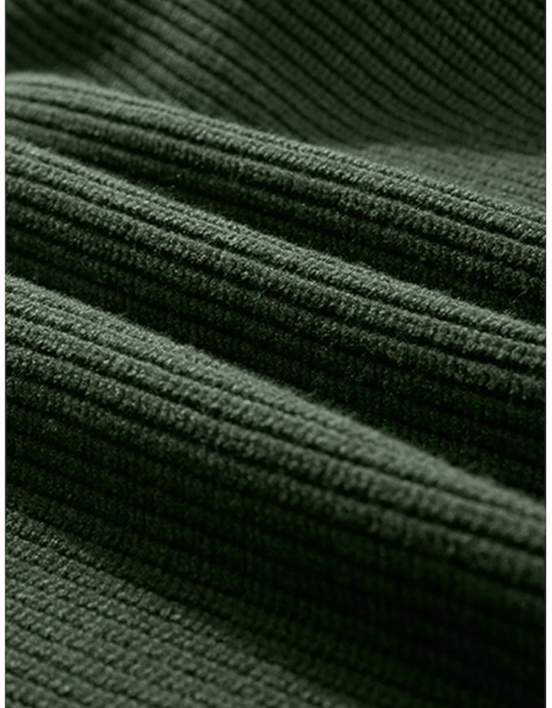 Jungle Green Lantern Sleeve V Neck Knot Back Sweater