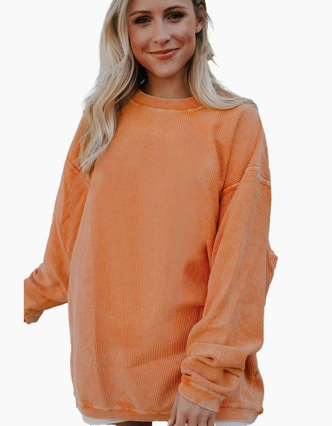 Azura Exchange Oversized Ribbed Corded Sweatshirt