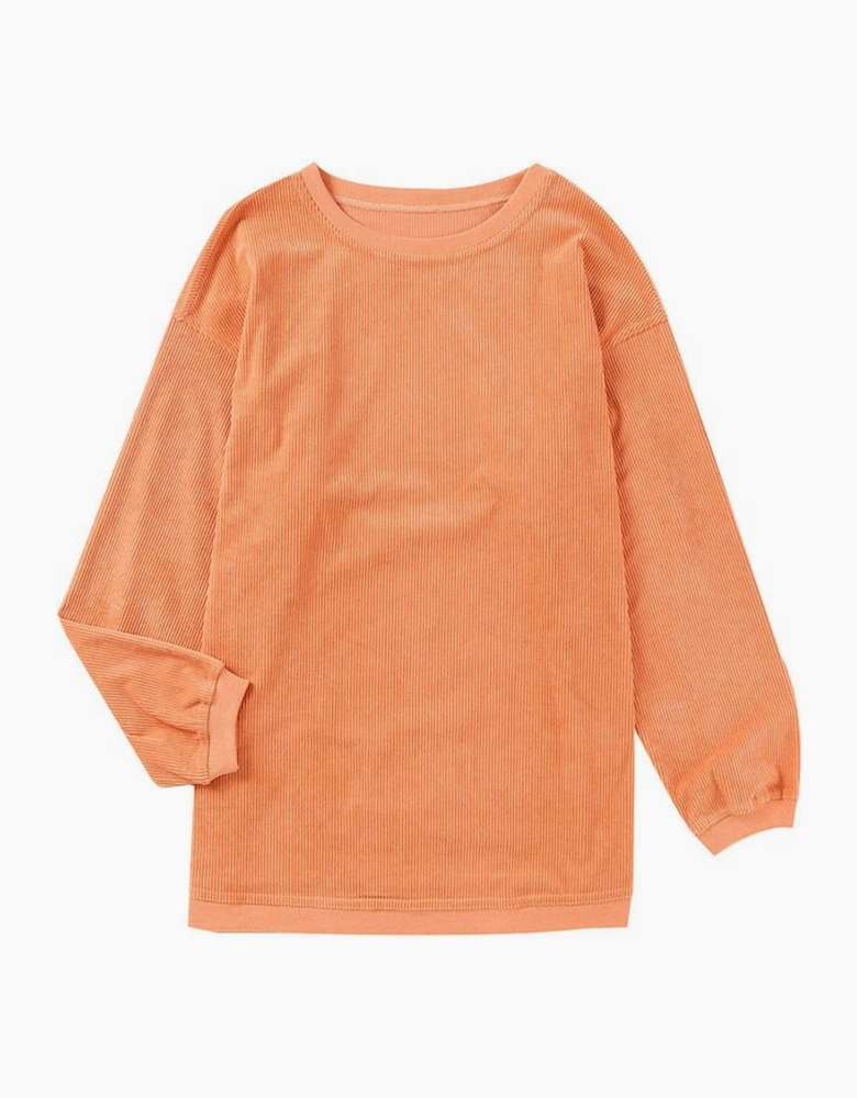 Azura Exchange Oversized Ribbed Corded Sweatshirt