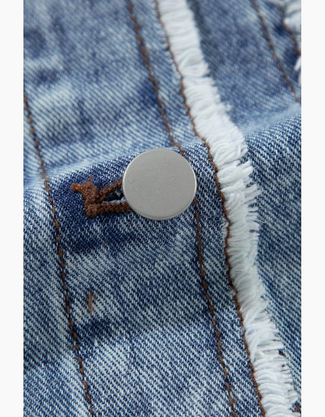 Beau Blue Plaid Print Patchwork Hooded Raw Hem Denim Jacket