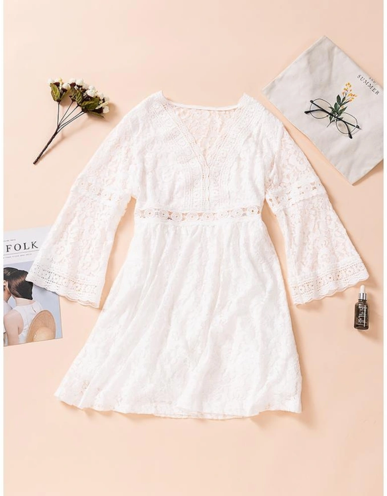 Azura Exchange Black Lace V Neck Mini Dress