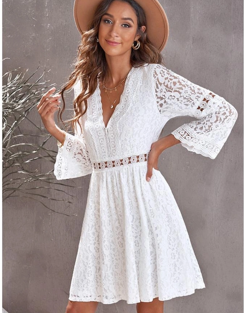 Azura Exchange Black Lace V Neck Mini Dress