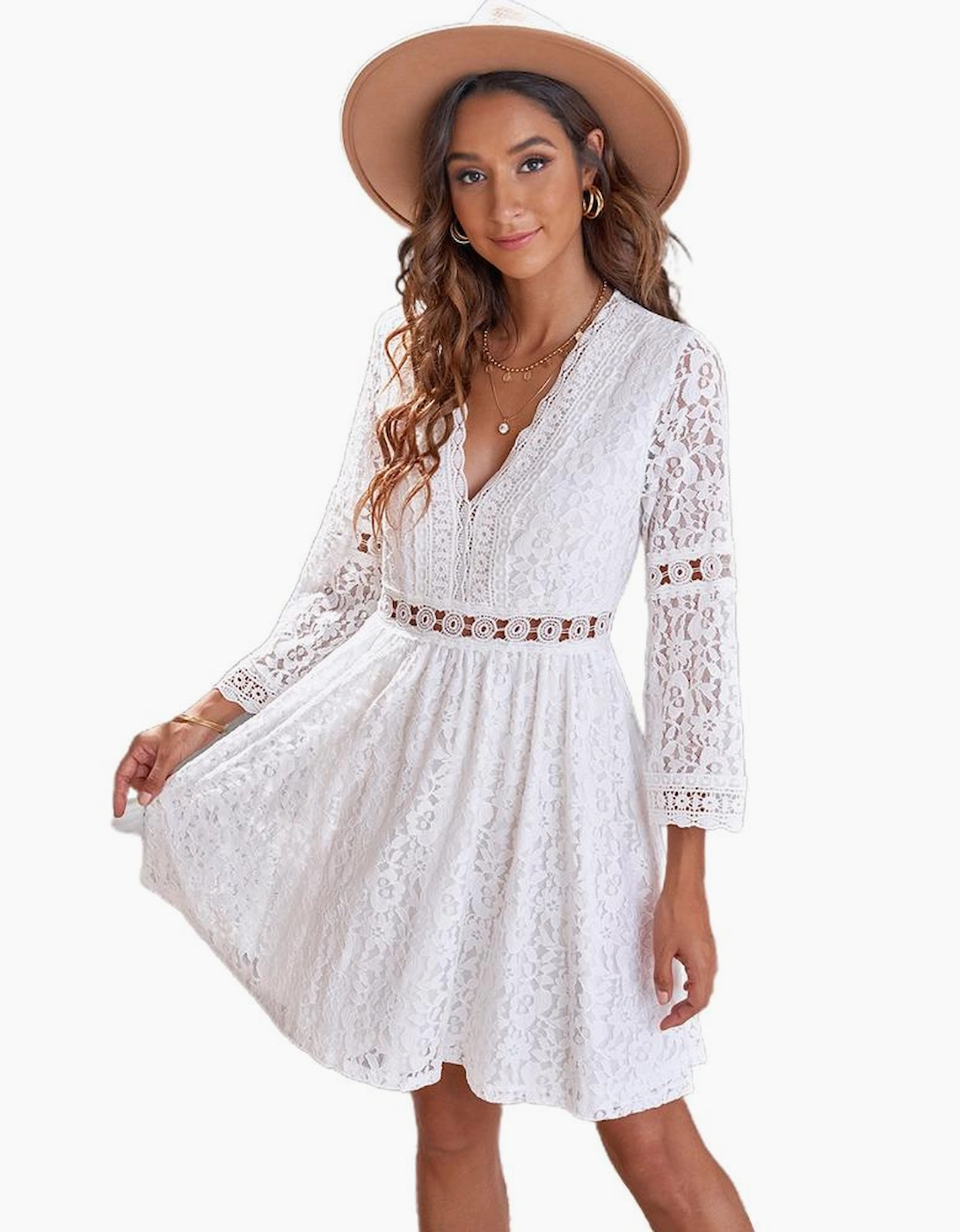 Azura Exchange Black Lace V Neck Mini Dress