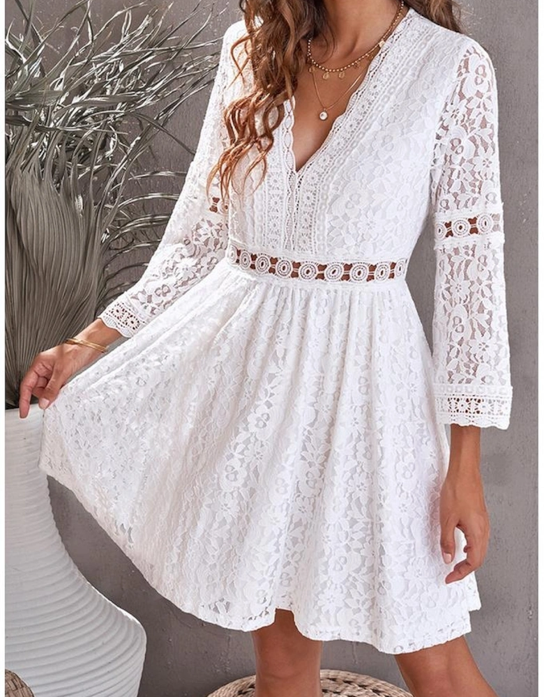 Azura Exchange Black Lace V Neck Mini Dress