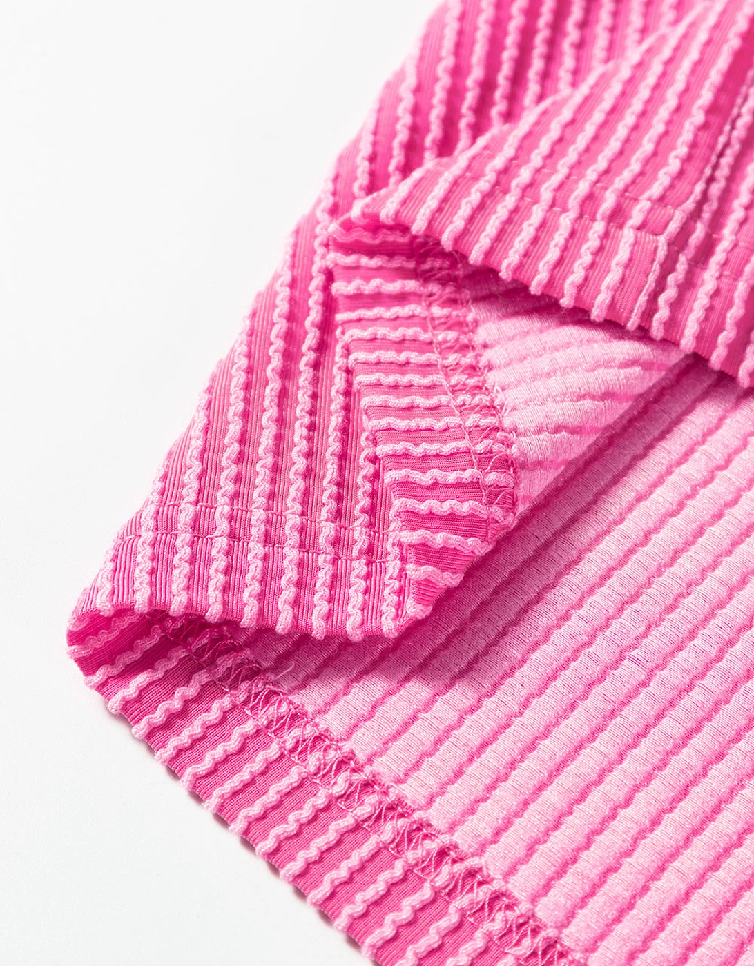 Rose Red Corded Colorblock Patchwork Drop Shoulder Long Sleeve Top