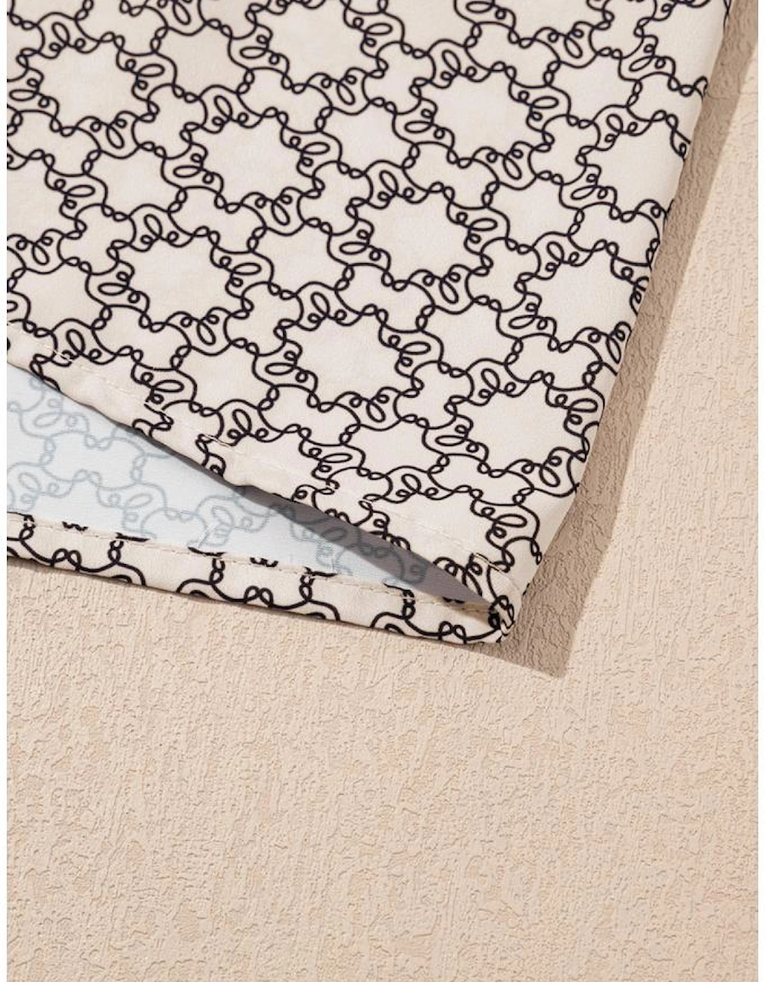 Khaki Plus Size Geometric Print Ruffled Sleeve Blouse