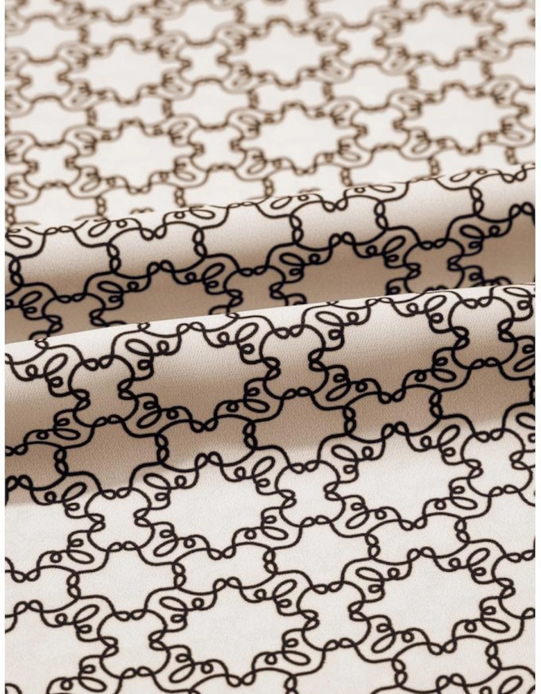 Khaki Plus Size Geometric Print Ruffled Sleeve Blouse