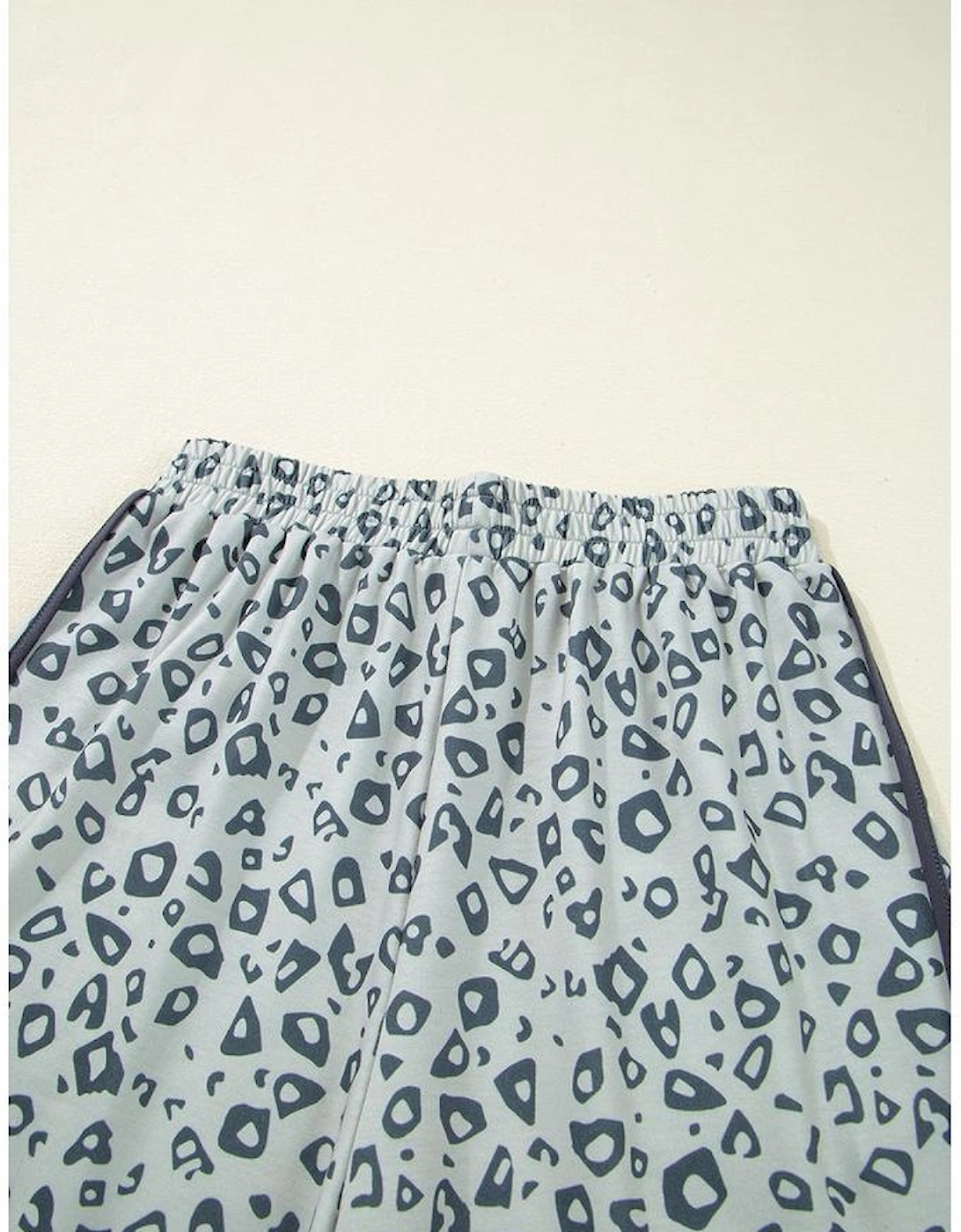 Khaki Leopard High Waist Side Bow Straight Leg