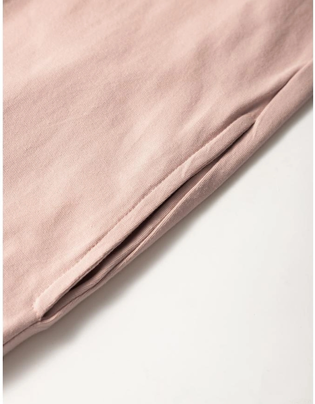 Oatmeal Frilled Trim Crew Neck Loose Fit Mini Dress