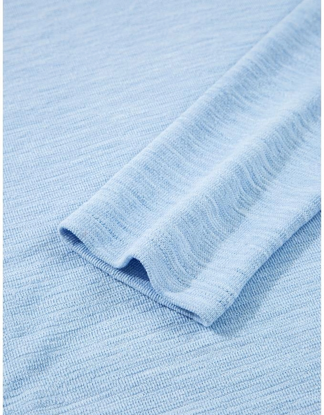 Beau Blue Solid Color Batwing Long Sleeve Top