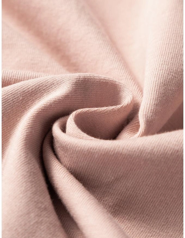 Oatmeal Frilled Trim Crew Neck Loose Fit Mini Dress