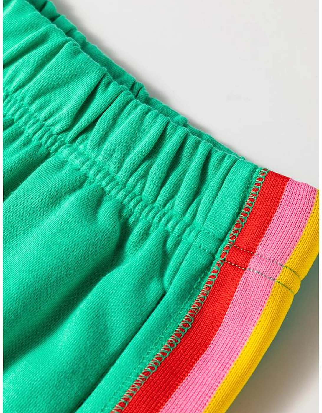 Sea Green Rainbow Colorblock Collared Short Sleeve Top 2 Piece Shorts Set