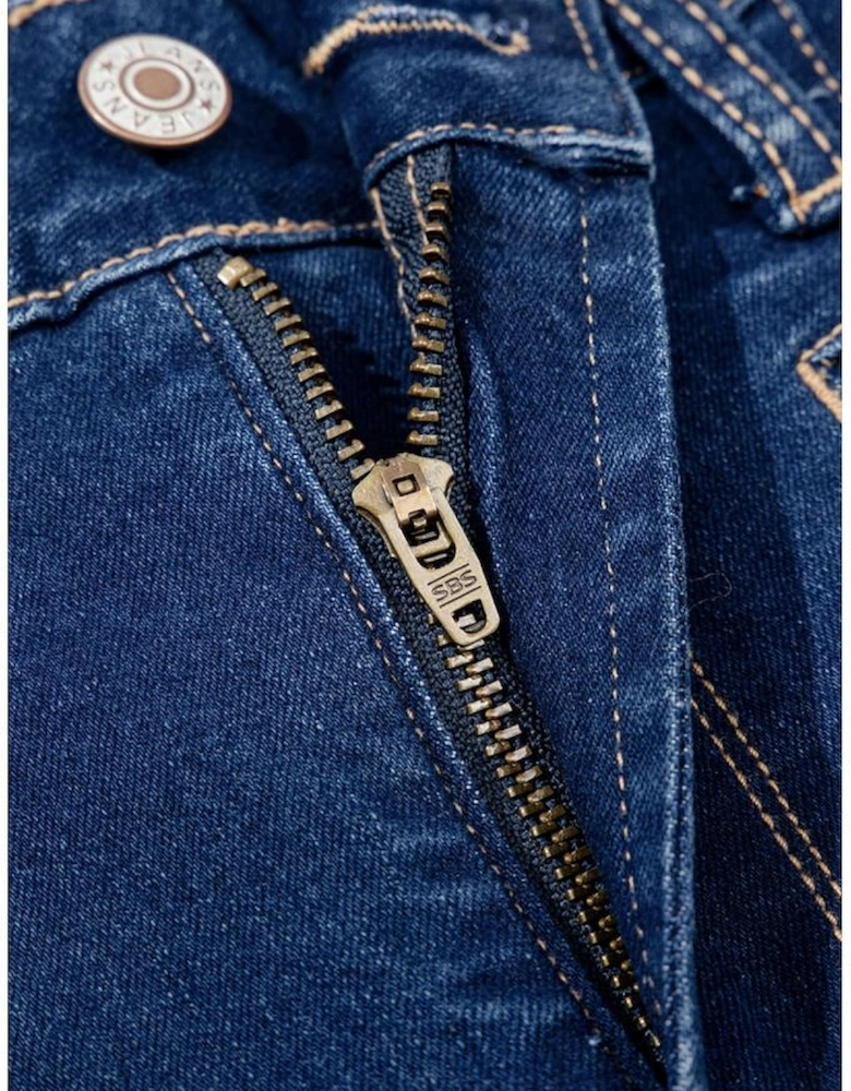 Sail Blue Center Seam Deep Wash Straight Jeans