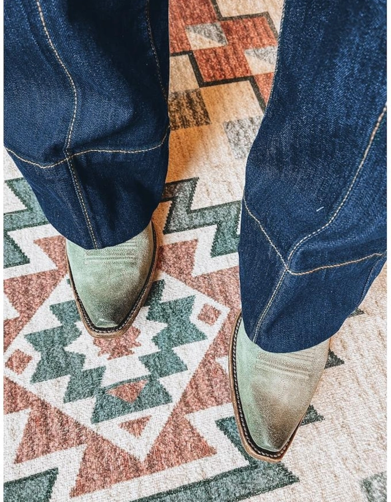 Sail Blue Center Seam Deep Wash Straight Jeans