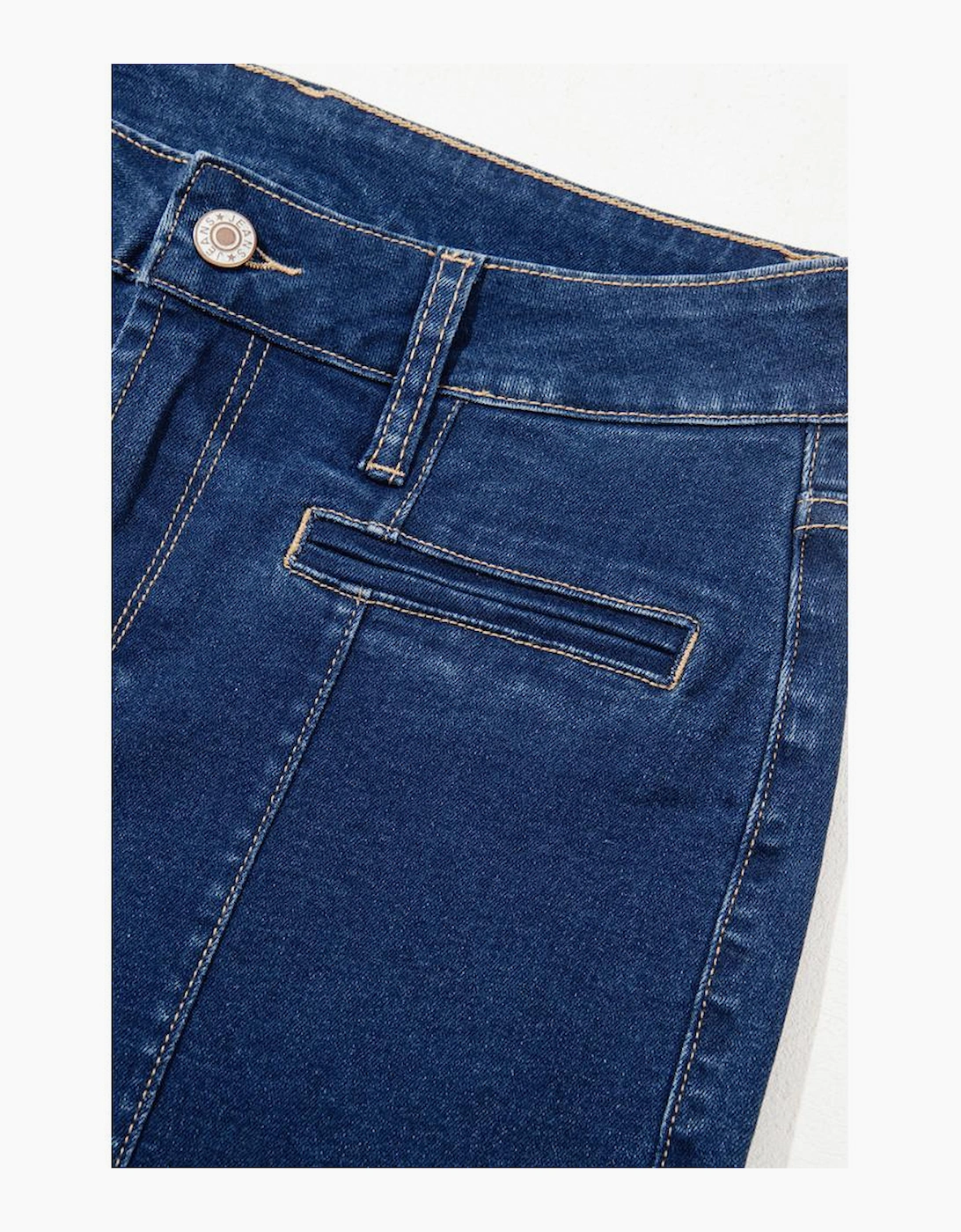 Sail Blue Center Seam Deep Wash Straight Jeans