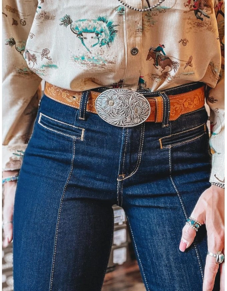 Sail Blue Center Seam Deep Wash Straight Jeans