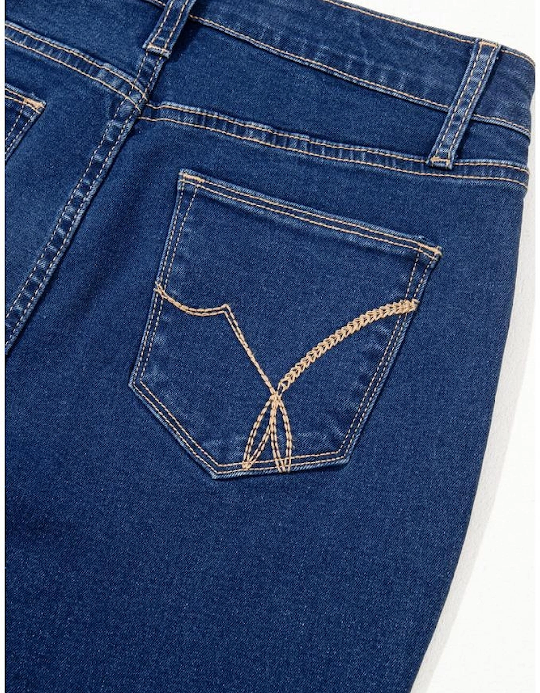Sail Blue Center Seam Deep Wash Straight Jeans