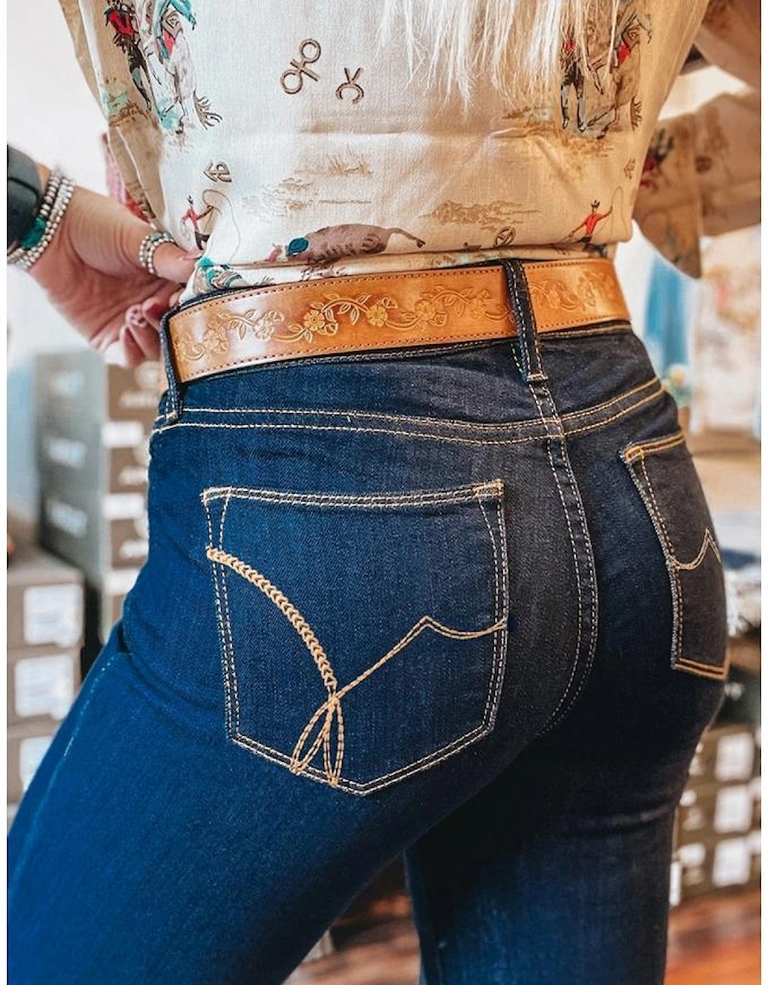 Sail Blue Center Seam Deep Wash Straight Jeans