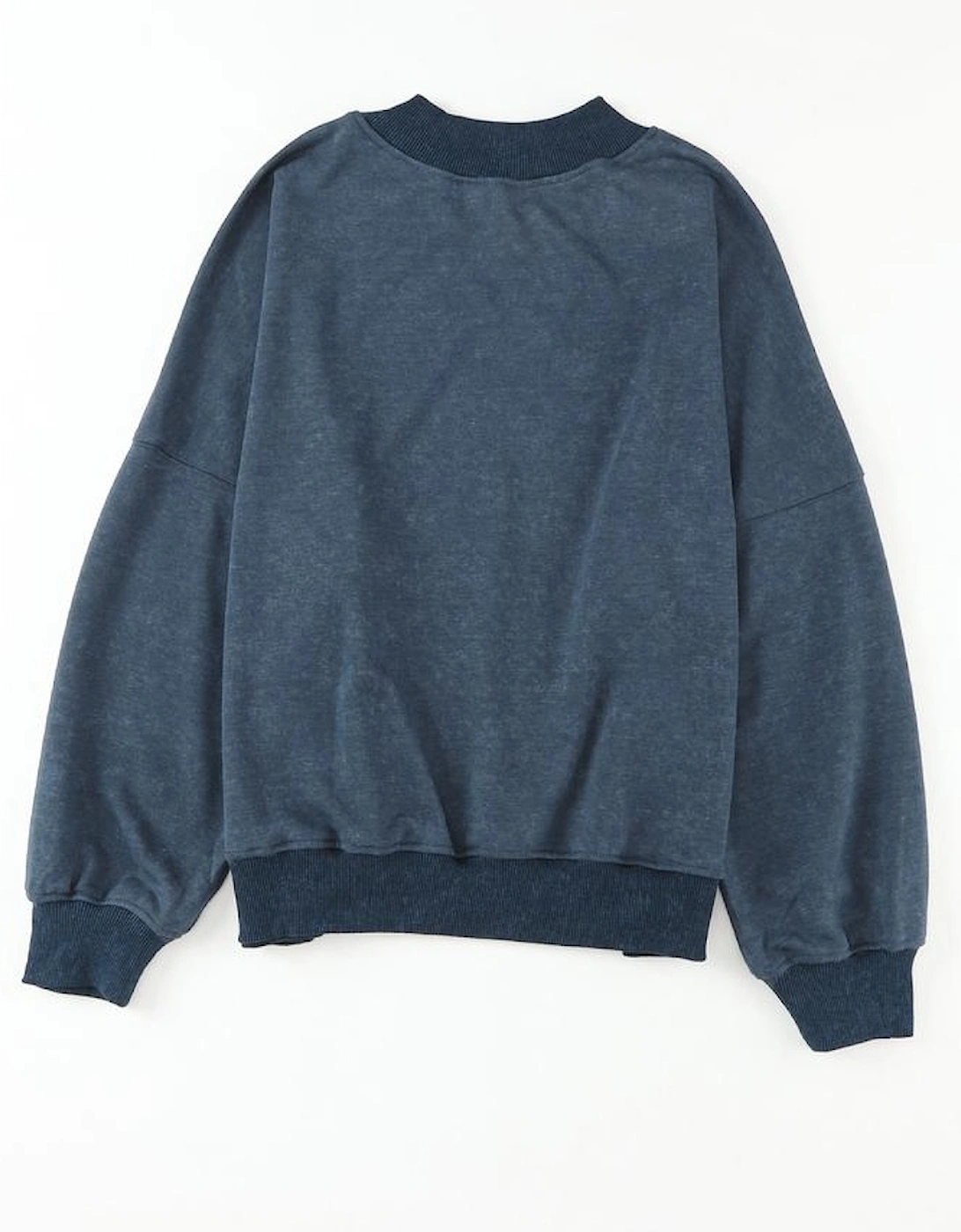 Sky Blue Drop Shoulder Crew Neck Pullover Sweatshirt