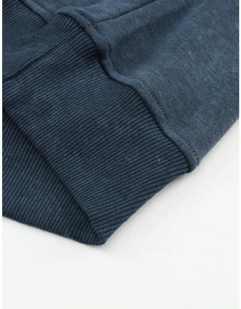 Sky Blue Drop Shoulder Crew Neck Pullover Sweatshirt