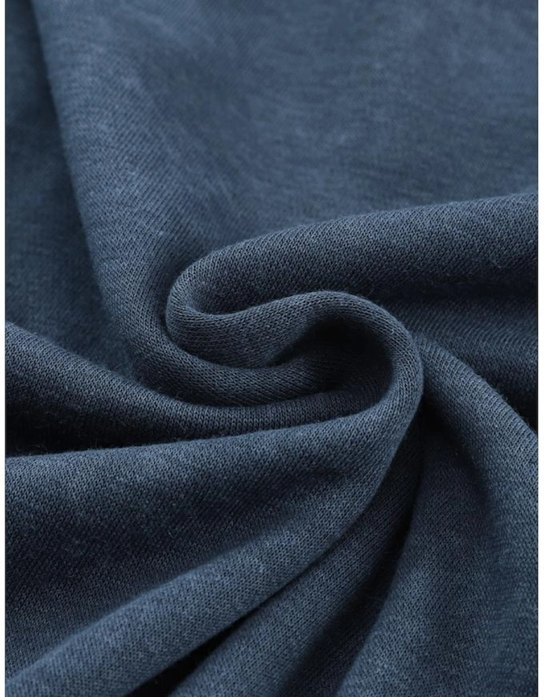 Sky Blue Drop Shoulder Crew Neck Pullover Sweatshirt