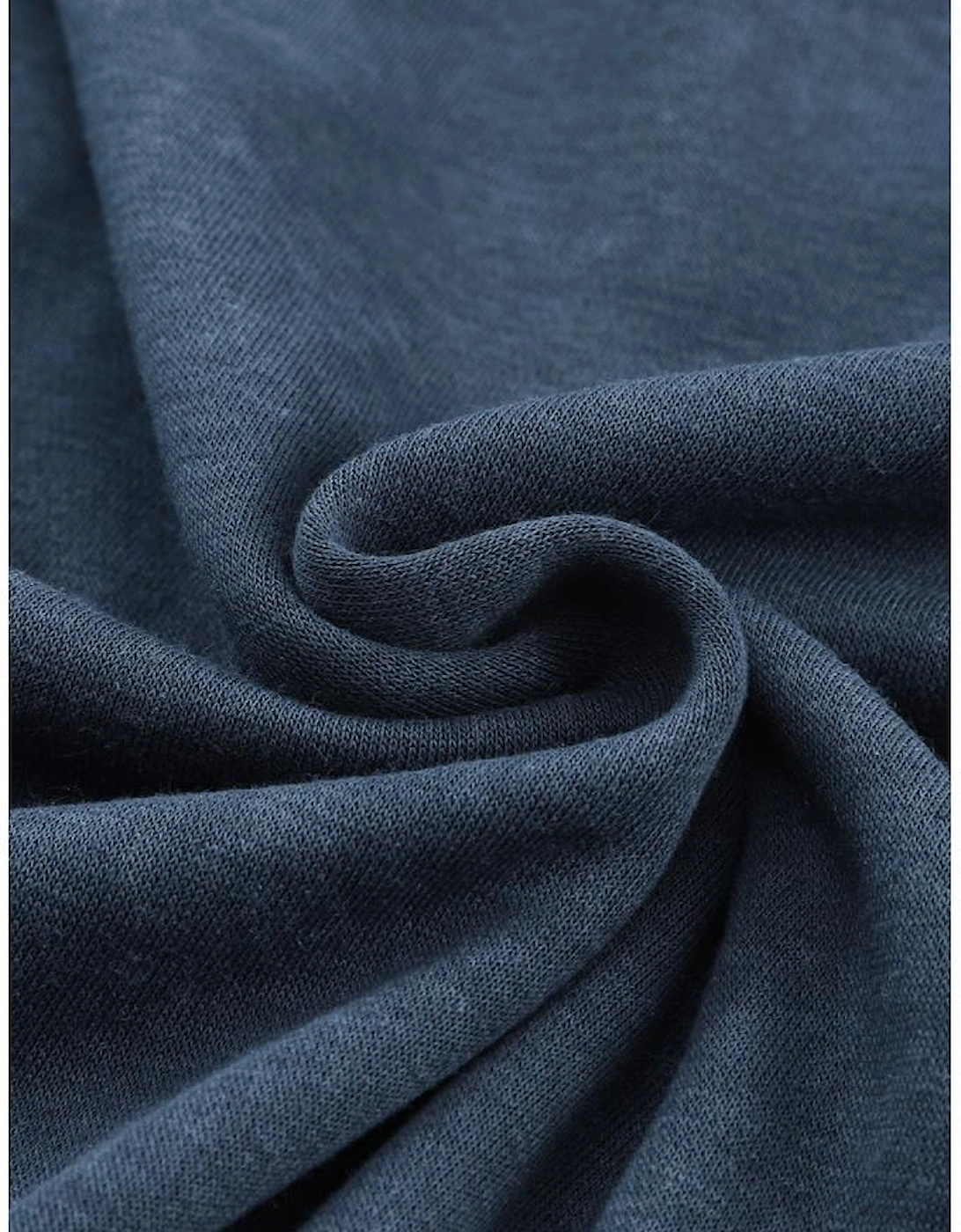 Sky Blue Drop Shoulder Crew Neck Pullover Sweatshirt