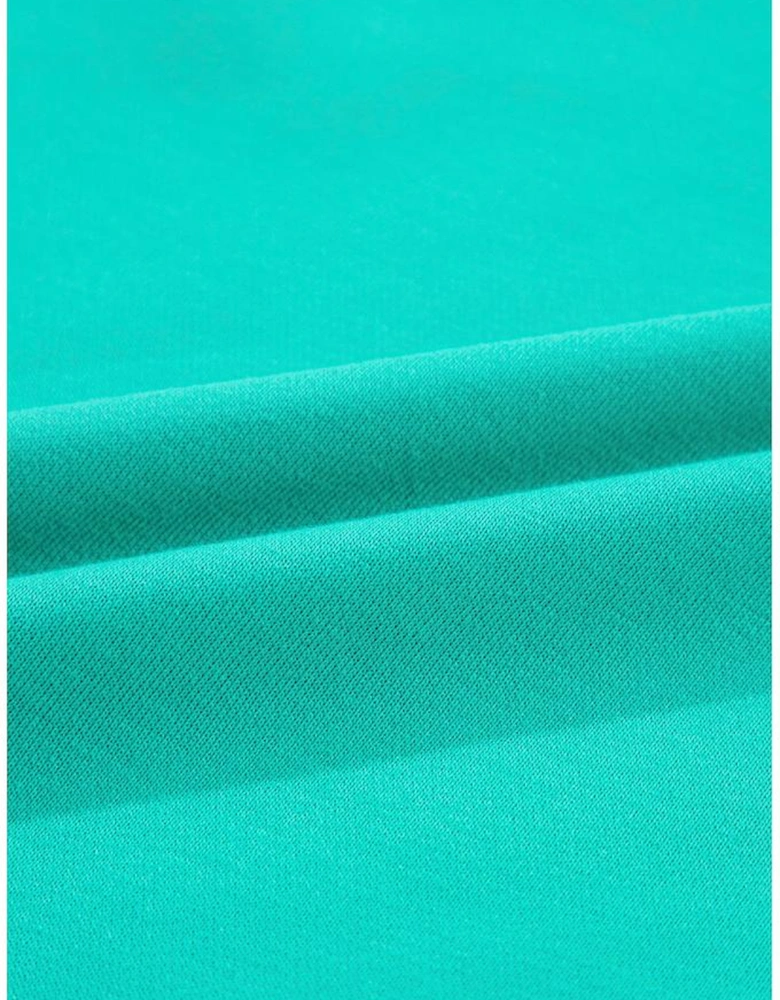 Aruba Blue Plaid Vintage Paisley Patchwork Long Sleeve Raglan Top