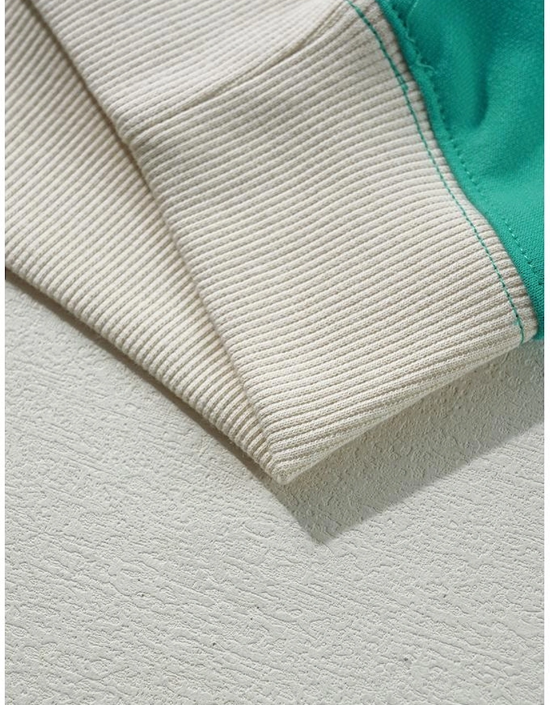 Aruba Blue Plaid Vintage Paisley Patchwork Long Sleeve Raglan Top