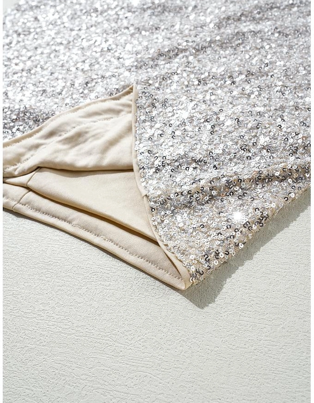 Silvery Sequin Puff Sleeve Cutout Back Blouse, 14 of 13