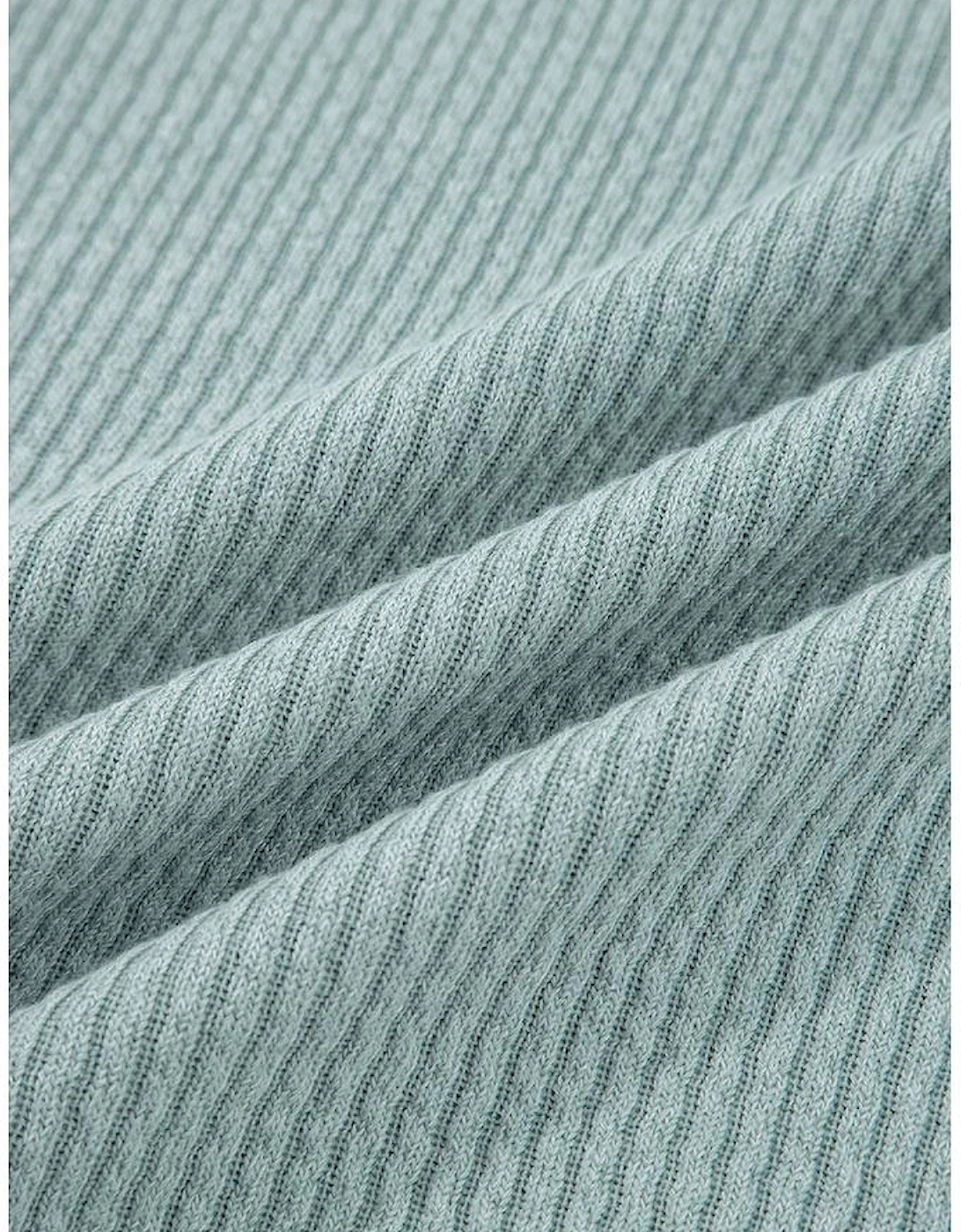 Clearly Aqua Ribbed Drop Shoulder Knit Hoodie