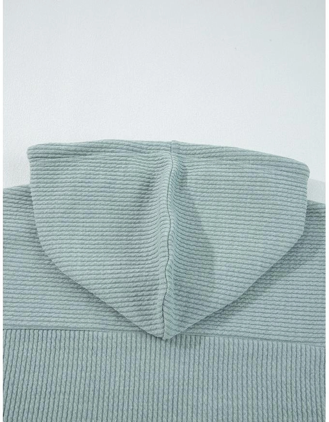 Clearly Aqua Ribbed Drop Shoulder Knit Hoodie