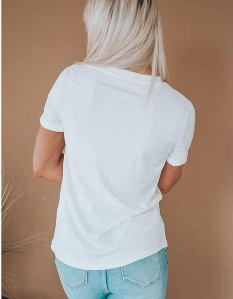 White FALL BREEZE and AUTUMN LEAVES Graphic Tee