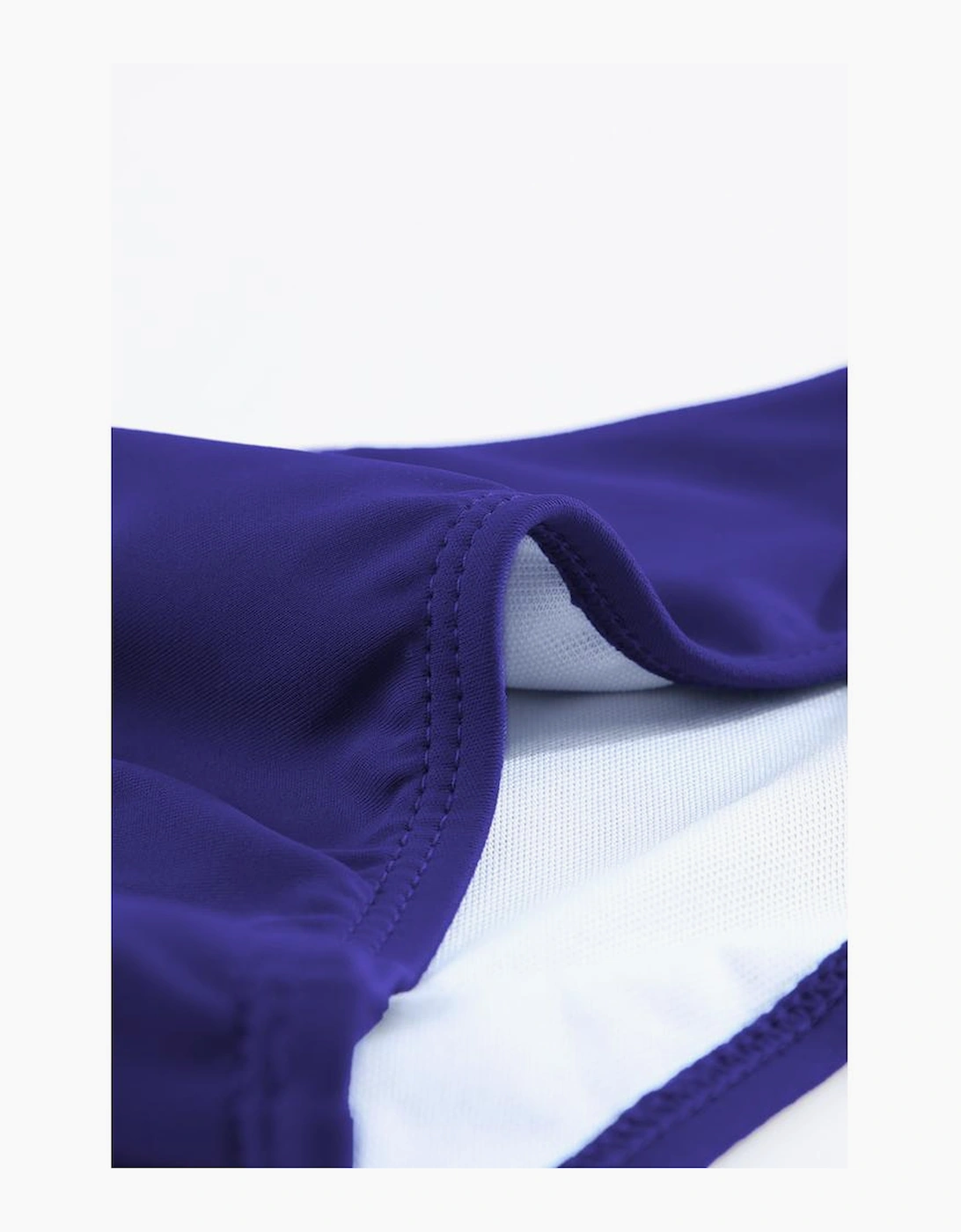 Blue Floral Pattern Strapless Tankini Set