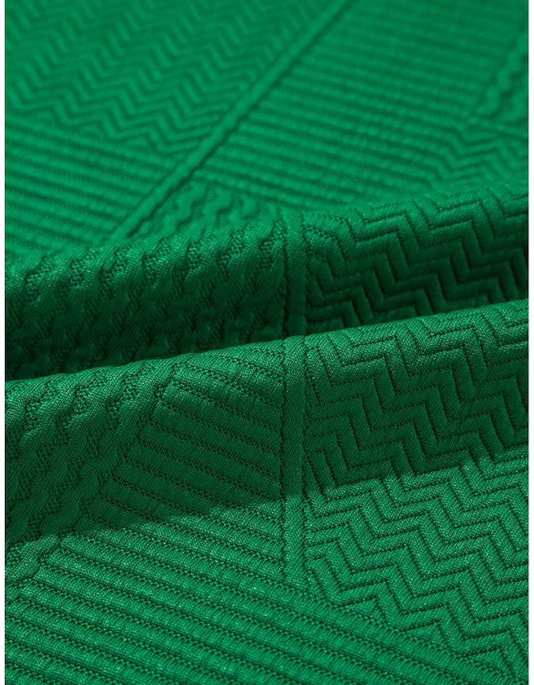 Dark Green Ruffled Sleeve Summer Top and Cropped Loose Pants Set