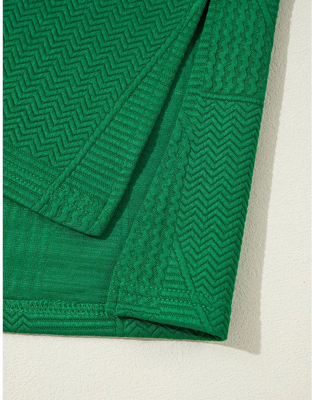 Dark Green Ruffled Sleeve Summer Top and Cropped Loose Pants Set