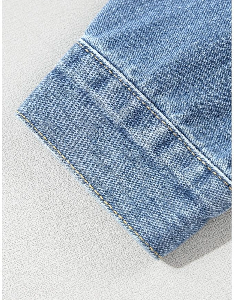 Wild Wind Washed Oversize Pocketed Denim Jacket