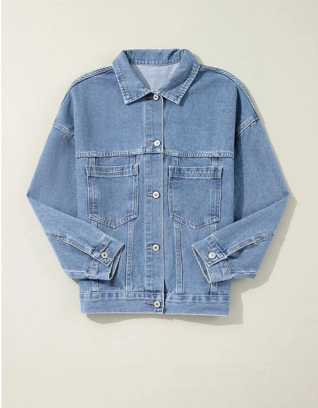 Wild Wind Washed Oversize Pocketed Denim Jacket