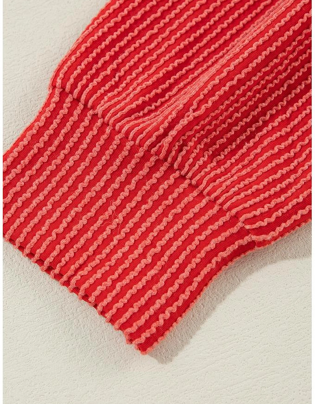 Fiery Red JOLLY Corded Long Sleeve Top and Pockets Pants Set