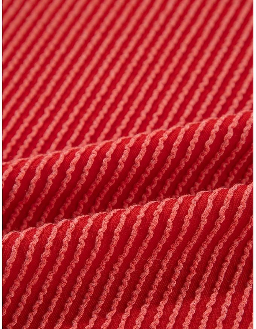 Fiery Red JOLLY Corded Long Sleeve Top and Pockets Pants Set