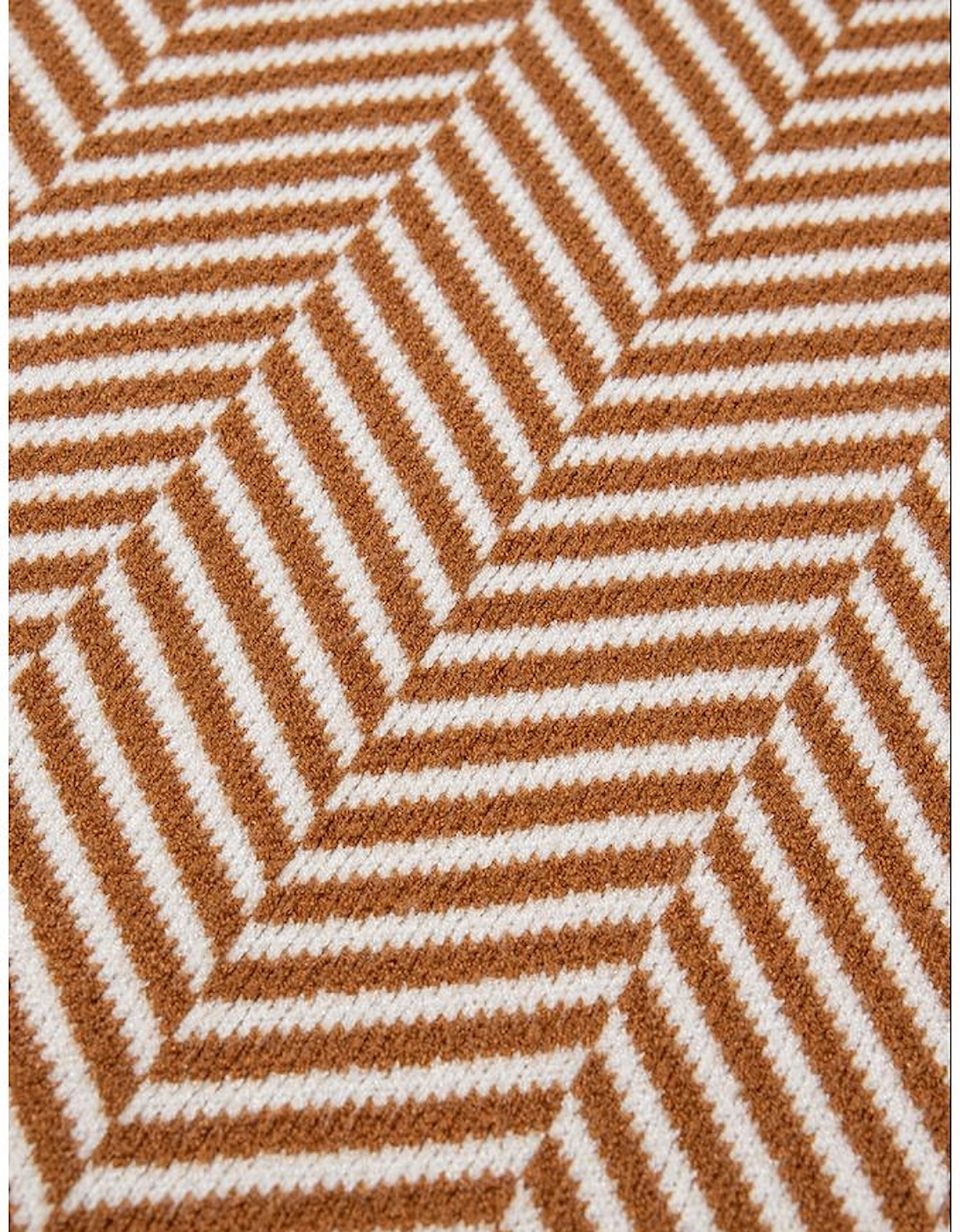 Coffee Contrast Edge Crew Neck Drop Shoulder Sweater