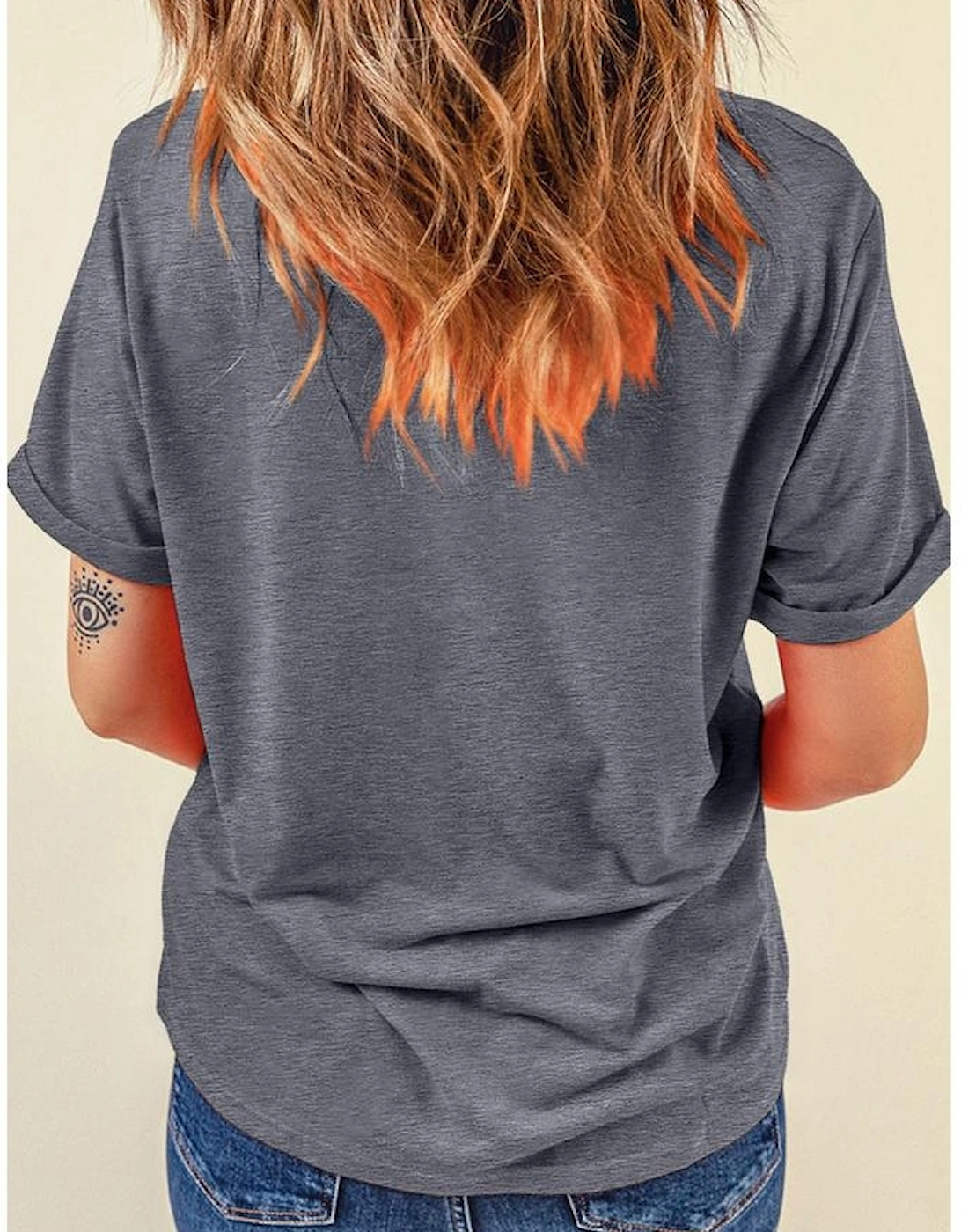 Gray American Flag Bow Map Graphic Tee