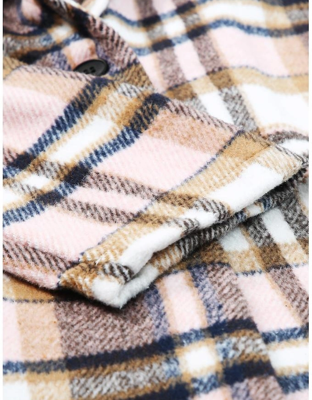 Pink Plaid Button Up Lapel Jacket