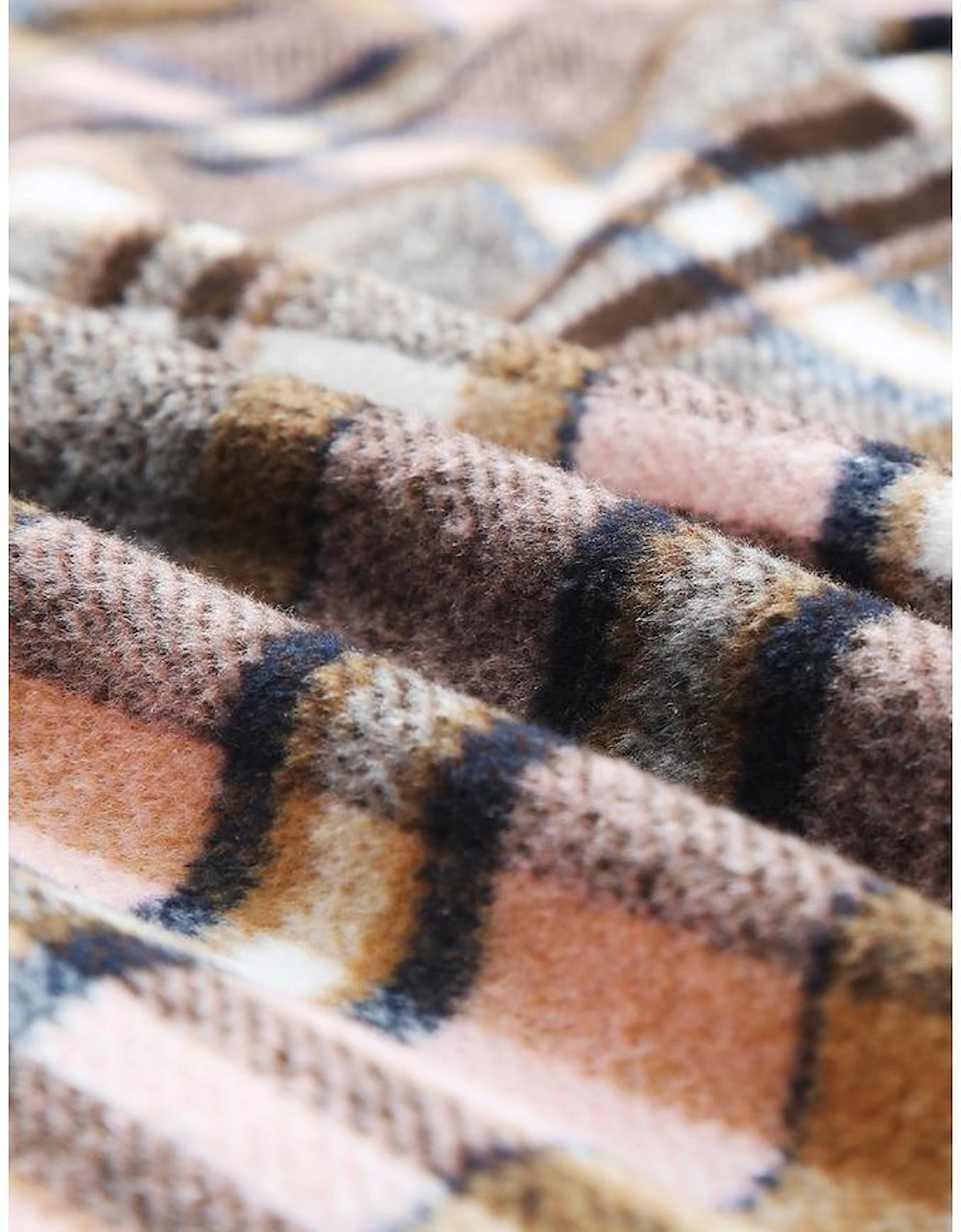 Pink Plaid Button Up Lapel Jacket