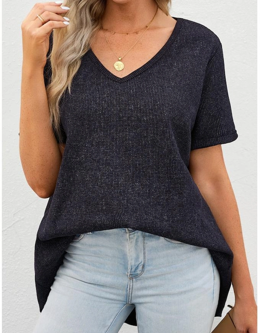 Gray High Low Cuffed Tee, 16 of 15